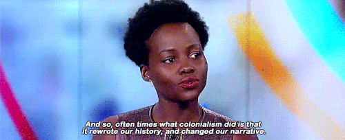 daisyisobelridley:So [Black Panther] is actually very African… Lupita, you grew up in Kenya. Danai, you grew up in Zimbabwe. What does it mean to both of you to see African culture celebrated in this way?
