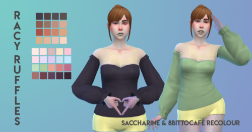 infiniteraptor:Subtles4Stubble’s Racy Ruffles recoloured in Saccharine & 8bittocafé!This is 