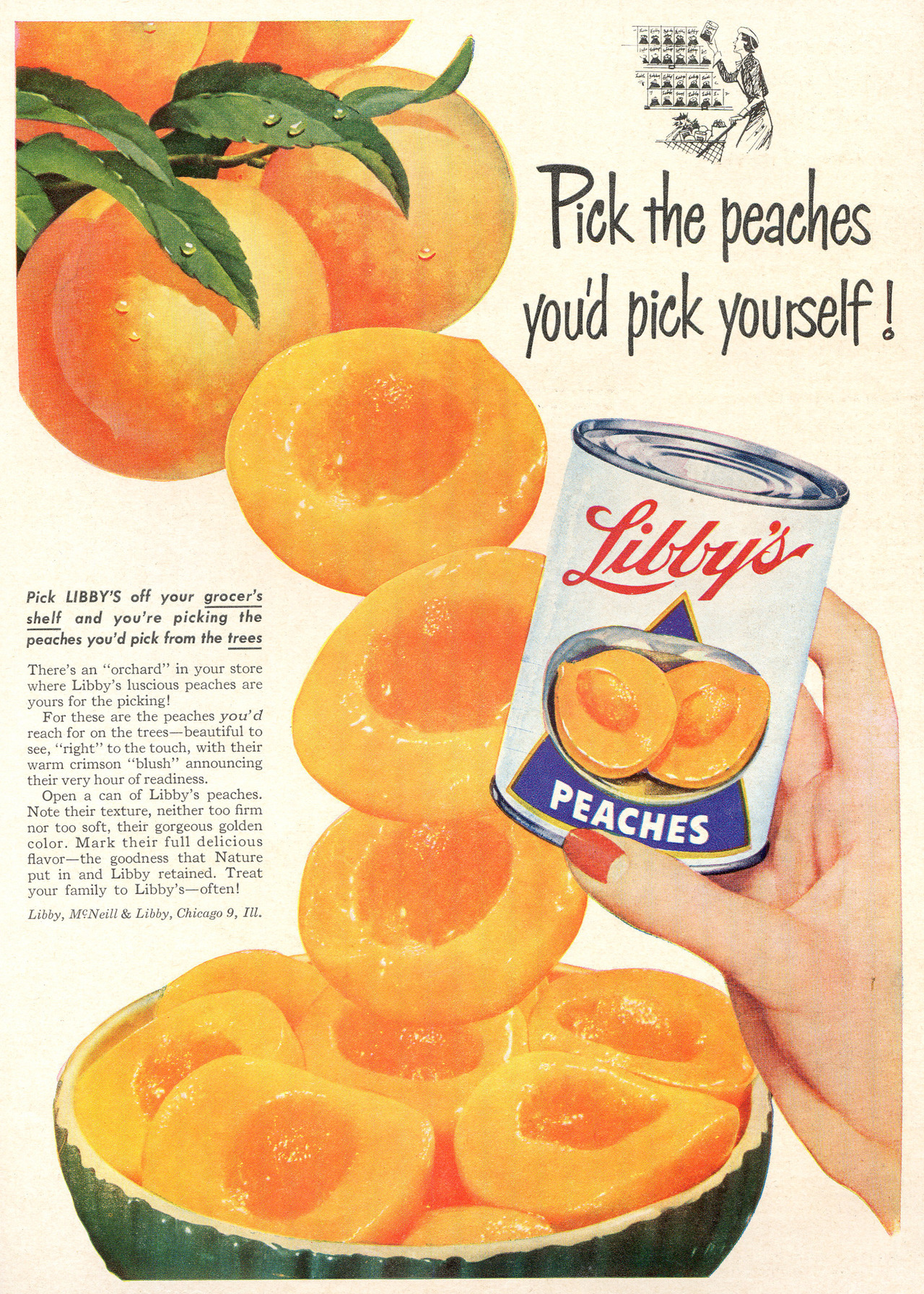 Libby's Peaches - published in Sunset - December 1951