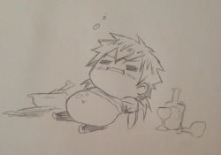 dies-first:  Doodle of a food coma Sly for