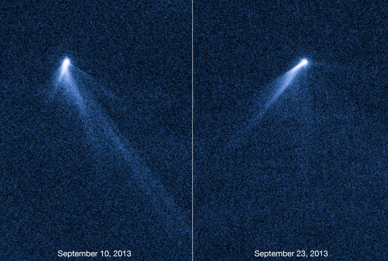 spaceplasma:  Hubble views extraordinary multi-tailed asteroid P/2013 P5  These NASA/ESA