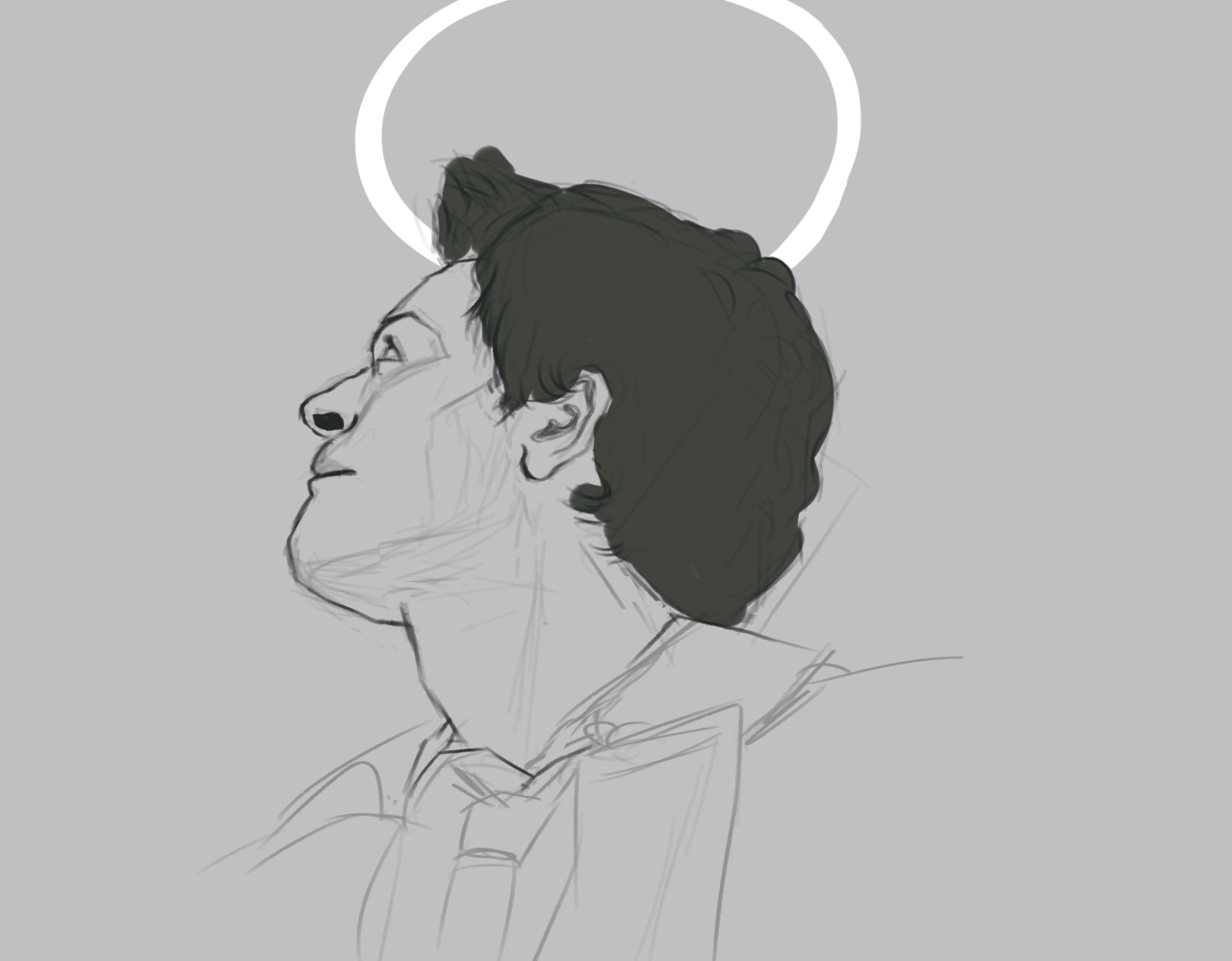 rough sketch of castiel because i missed him so so much