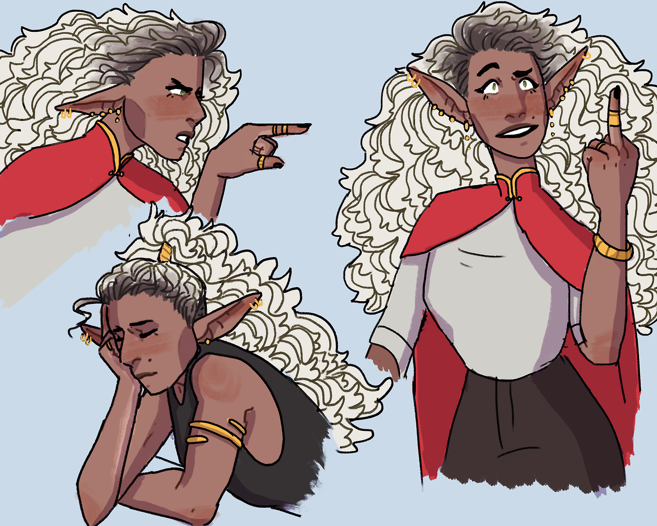 keplercryptids:kamabr:lotsa lup :’) [image description: several drawings of Lup,