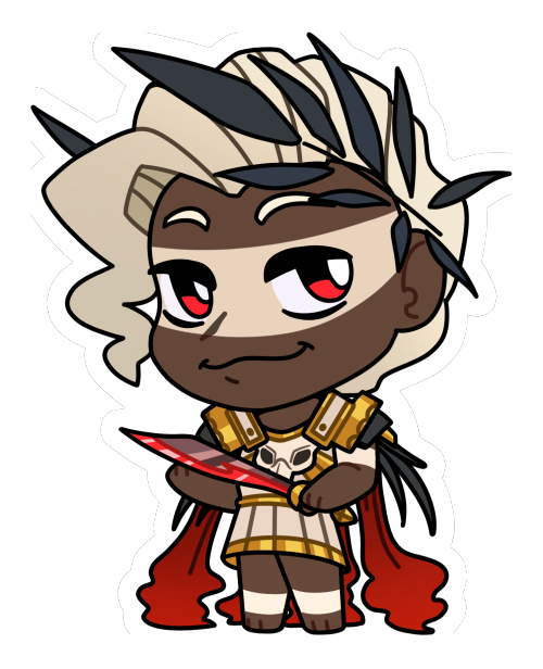 Chibis of the Olympians from Hades! You can buy them as stickers here:www.etsy.com/listing/9