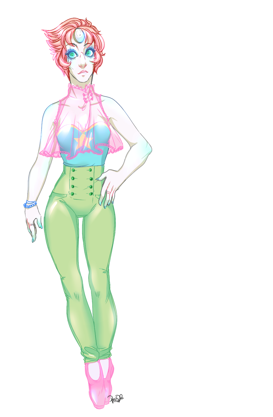 pixiusmaximus:  I’ve been dying to draw Pearl in high-waisted pants. ♥  