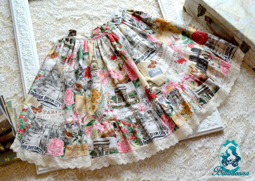  Paris in Spring Skirt “ This skirt is made with a lovely Paris floral fabric with ivory lace detail