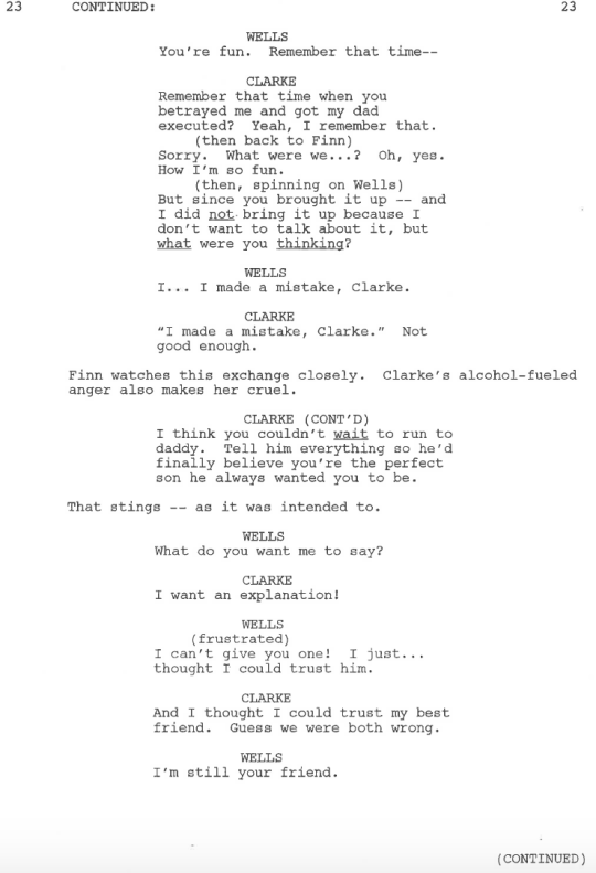 Here is our final scene of the night.  From Ep 103 “Earth Kills” written by Elizabeth Craft and Sarah Fain. Enjoy and see you next week!