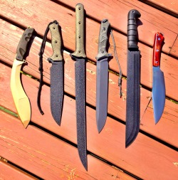 grumpyvikingwithagun:  focusdammit:  whiskey-wolf:  lastrounds:  streetsamurai78:  How about them BEASTS?!  Anyone know who makes the largest one?   looks like Miller Bros. Blades but i could be mistaken  I think that’s busse  The ergo grip on that
