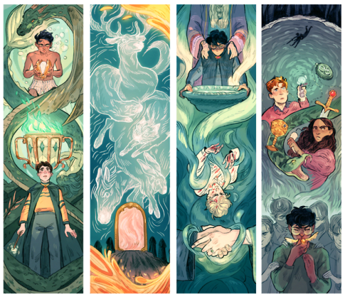 batcii:a set if hp bookmarks i’ll have for melbourne supanova next weekend! one (1) boy for each boo