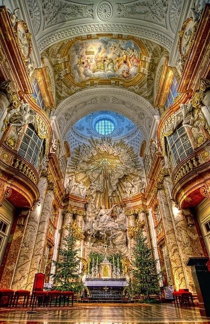 Karlskirche, a baroque church in Vienna, Austria, built 18th century