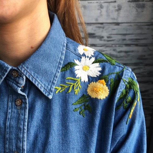 sosuperawesome:Embroidered Shirts / HatsKazkova Embroidery on Etsy