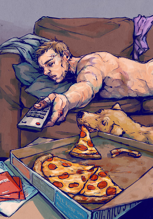 stereowire:  Guess who’s been reading Matt Fraction’s Hawkeye Hawkguy Pizza Dog. 