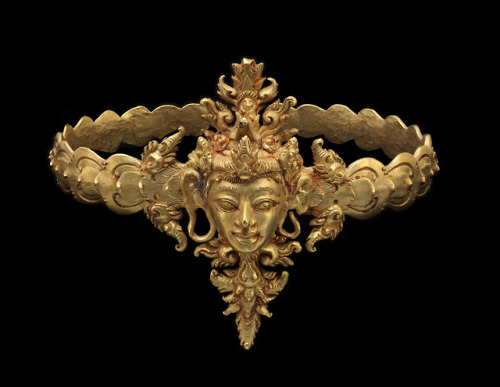 Gold Arm Band With Face Decor. Indonesia, C. 900 AD [2070x1600]