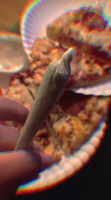 capricornuswintersolstice:  Baked, baking pizzas🍕✨ Bubba Kush PreRoll🎈 