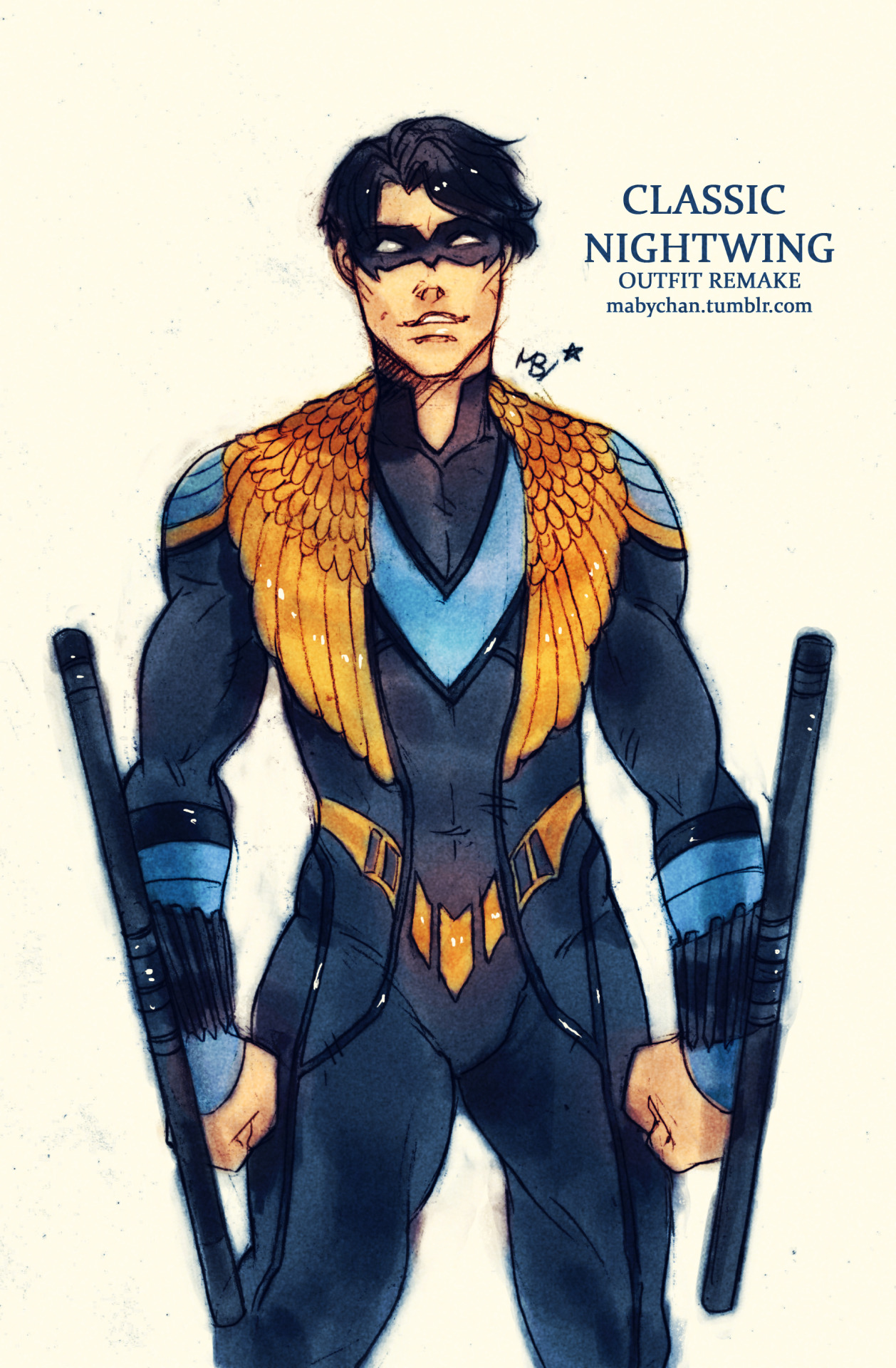 mabychan:  Outfit remake for all the Robins :D  - Dick Grayson (Nightwing)  - Jason