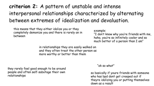 johnnyd2:  amberrosesshavedhead:  tyrannyoftheurgent:  durindwarf:      Thank you for taking the time to read this!!! I used the Diagnostic and Statistical Manual of Mental Disorders Fifth Edition to get my information, as well as personal experience