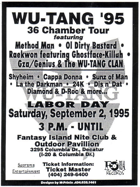 20 years ago, this Wu-Tang concert flyer was passed around throughout Atlanta. Not everyone showed u