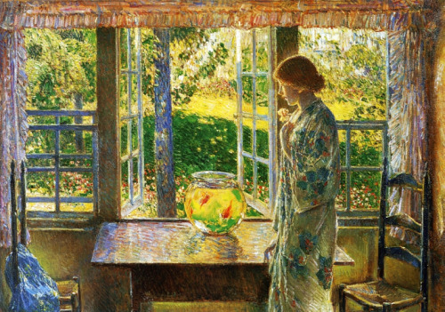 childe-hassam:The Goldfish Window, 1916, Childe Hassam