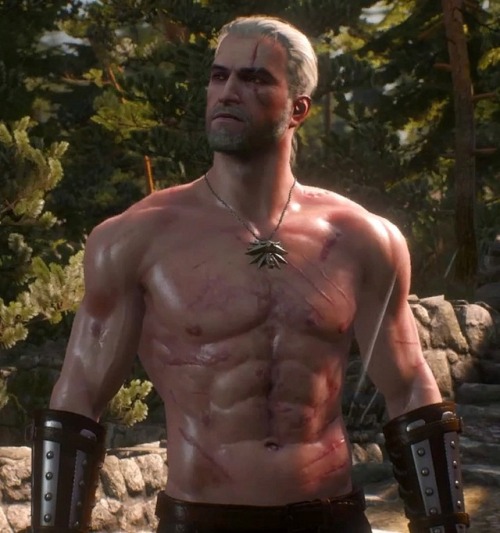 amayanocturna: An appreciation post of a shirtless Geralt