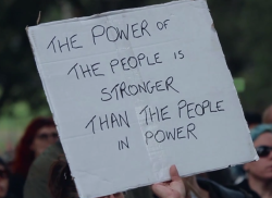 f-reska:  Took a screenshot from the video about thousands of protests against Toby Abott and one person held this sign and it’s true. 