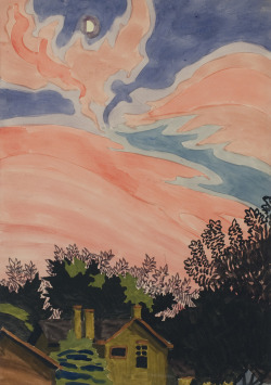 2headedsnake:Charles Ephraim Burchfield‘Afterglow’,