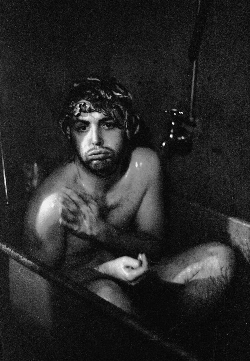 Paul McCartney taking a bath. Photographed by girlfriend Linda in London, 1968.