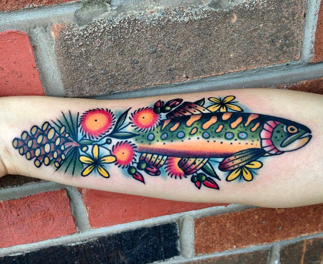 Traditional Rainbow Trout Tattoo Flash Print  Etsy