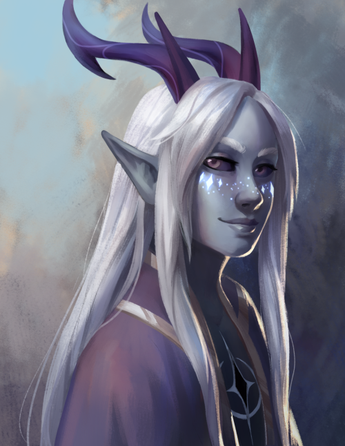 themusecalliope:    I haven’t done fanart in a thousand years and I was really itching to, so of course I painted the most beautiful elf, Aaravos.  