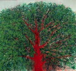 thunderstruck9: Mao Xuhui (Chinese, b. 1956), Red Tree, 2010. Oil on canvas, 210 x 195 cm. 