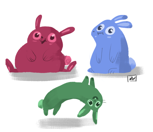 I quickly made some dumb rabbits for oliviawhen  as part of a little doodle trade in honour of her r