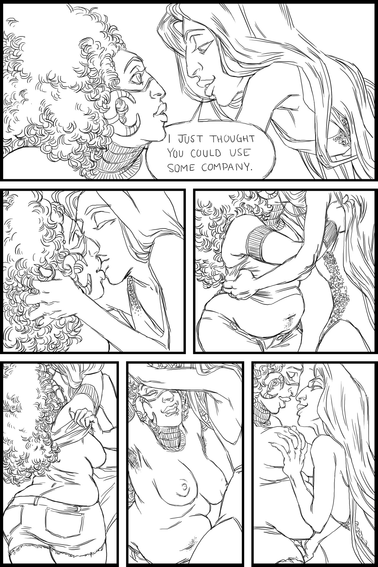 lavenderpie: My porn comic, lines only Keep reading 