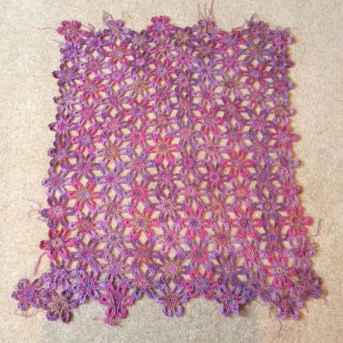 Marsh Violet on my wool room floor. It’s about 42 by 37 inches, I don’t know how much bi