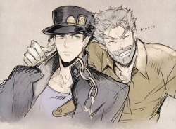 moonsteak:  Jotaro & Jiji artist: http://www.pixiv.net/member_illust.php?id=206532