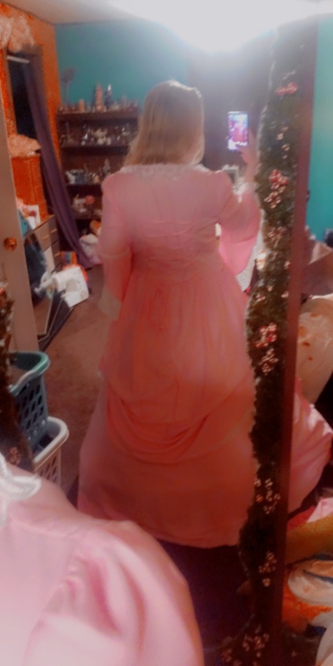 Not my usual content. Got my hands on a plain pink victorian dress. I am going to tailor it and hand dye the bustle ect.