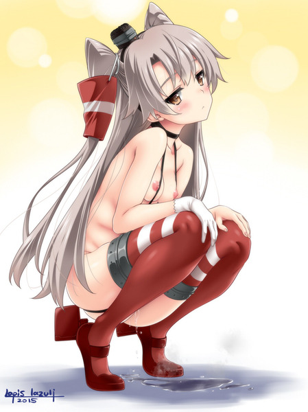houshou:  futureisfailed:  「あまつかぜ」/「LapisLazuli」のイラスト [pixiv]   its seems u have a leak there amatsukaze..how about i help u plug it up ;)