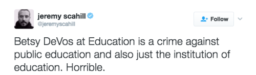 prochoice-or-gtfo:  refinery29:  Betsy DeVos has been confirmed by one vote as the Secretary of Education. Two Republican Senators voted against their party to protest DeVos Today, the Senate narrowly confirmed Betsy DeVos as Secretary of Education, with