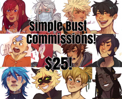 doodlesfromthebird:    CANARY’S SIMPLE BUST COMMISSIONS!  Hi all! I’ll be starting a couple simple commission slots to get myself back in the groove of commissions. Soon I’d love to do things like full paintings, fullbodies and custom sketch pages!Each