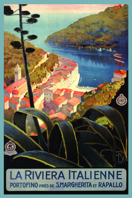 Mario Borgoni, travel poster Italian Riviera, 1920s. Source