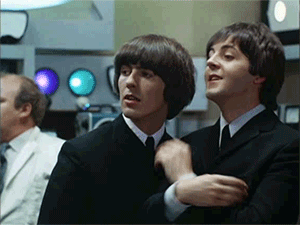 quarrywoman:ezzieforprezzie:maccasass:Paul and George’s reactionsGeorge´s reaction OMFGThe Beatles c