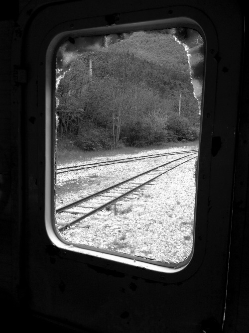cpnblowfish:  Abandoned train in Thorame-Haute, France. 22 May 2014.
