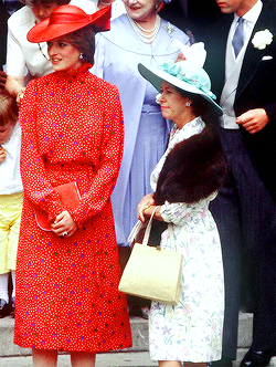 June 4, 1981: Princess Diana attending Nicholas Soames’ wedding in Westminster, London with Pr