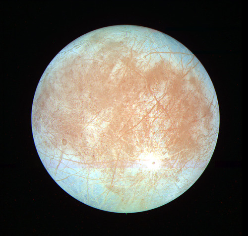 Europa Jupiter’s moon Europa is slightly smaller than Earth’s moon. Its surface is smoot