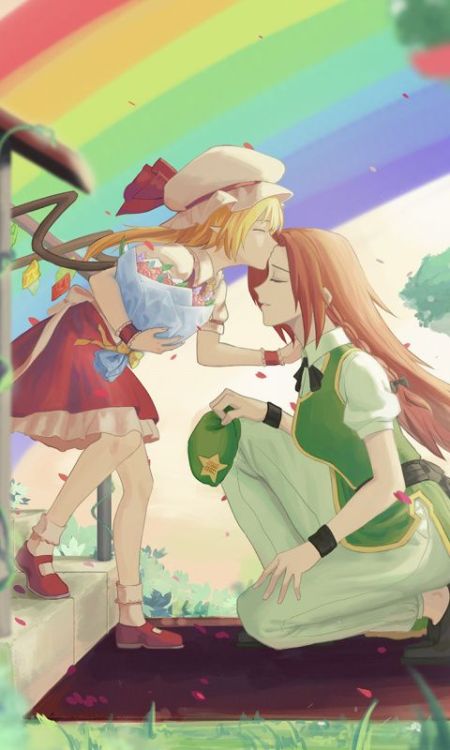 Flandre Scarlet, Hong Meiling, Touhou, anime girls, 480x800 wallpaper @wallpapersmug : https://ift.t