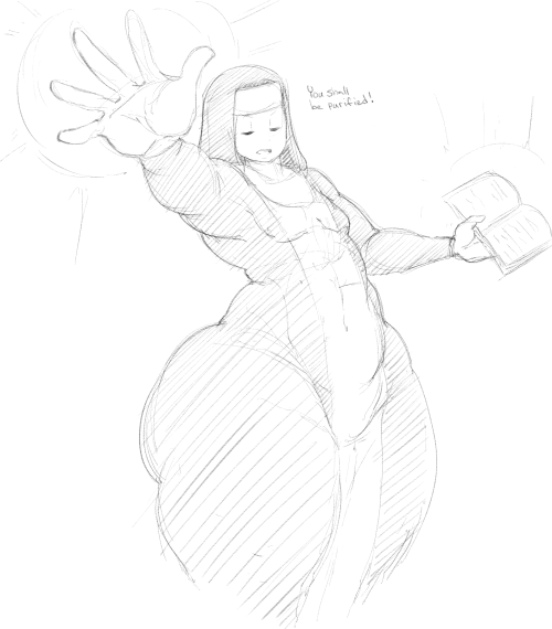 overlordzeon:  A random sketch of the nun who called herself, Rosemary/Sister Rosemary.   ;9