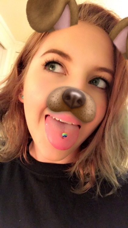 Using the dog filter because I’m trash! But I’m in love with my rainbow ring️‍