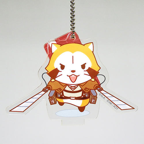 Raccoon Eren merchandise from the Shingeki no Kyojin x Araiguma Rasukaru (Rascal the Raccoon) collaboration!Release Date: May 13th/20th, 2016Retail Prices: 1,400 Yen (Plush mascot); 800 Yen (Acrylic keychain); 550 Yen (Can badge); 800 Yen (Rubber key