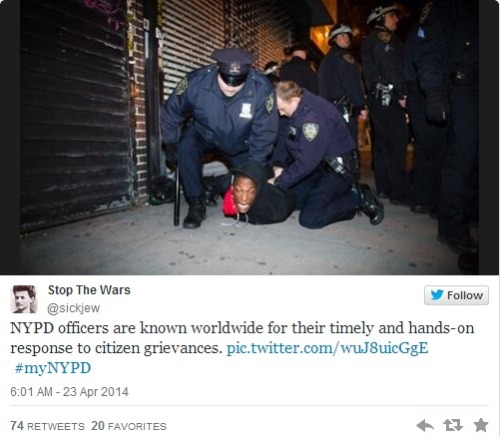 diosanegra:lifeisliterallylimited:NYPD twitter campaign implodes, flooded with photos of police abus