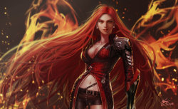 sekigan:  ArtStation - Red Goddess, InHyuk