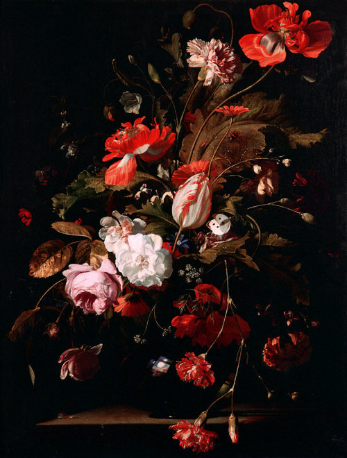 le-desir-de-lautre:Willem van Aelst (Dutch, 1627-1683), Still Life with Flowers, 1668. Oil on canvas