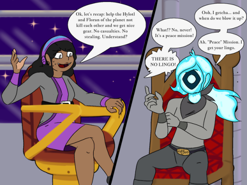 My two Starbound characters, Venessa and Beretta, are kind of new to the whole &ldquo;being hero